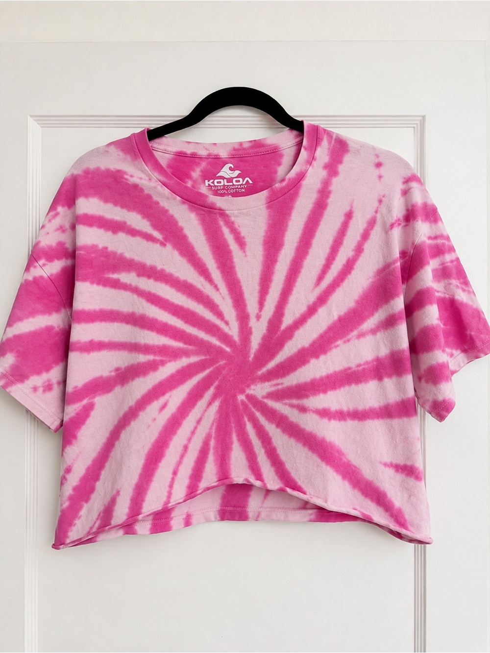 Women’s Cropped Pink Tie-Dye Tee